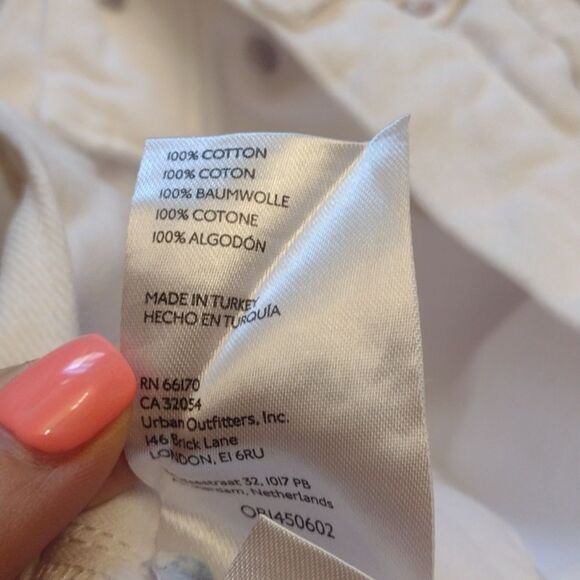 Free People We the Free Makai Denim shirt white distressed size 27 - Picture 10 of 12